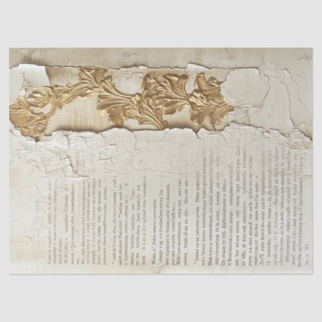 Seda Papel antigo com bordas rasgadas parede rachada de (Frente )