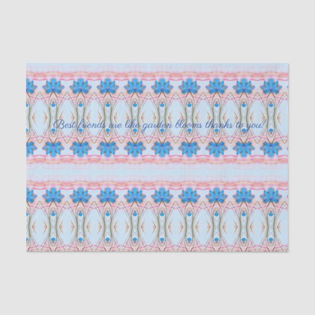 Seda Papel Bonito de Tecido Floral dos Melhores Amigos (Frente )