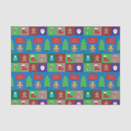 Seda Papel Colorido de Padrão de Natal