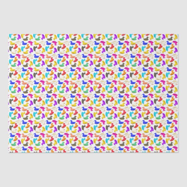 Seda Papel Colorido de Patos de Borracha (Frente )