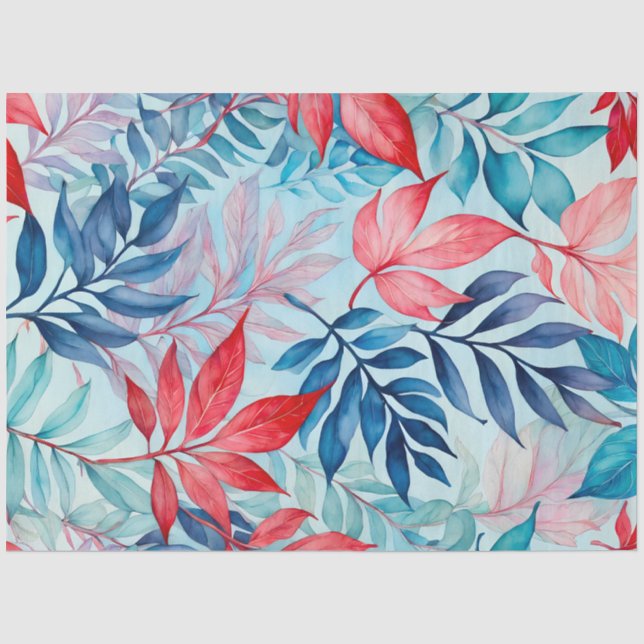 Seda Papel Colorido Tecido de Arte Botânica (Frente )
