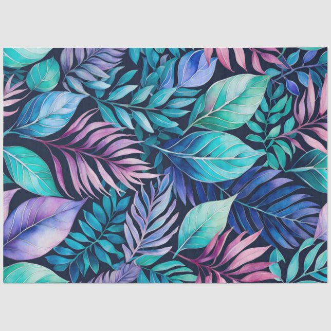 Seda Papel Colorido Tecido de Arte Botânica (Frente )