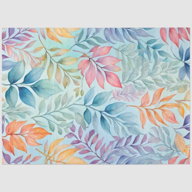Seda Papel Colorido Tecido de Arte Botânica (Frente )