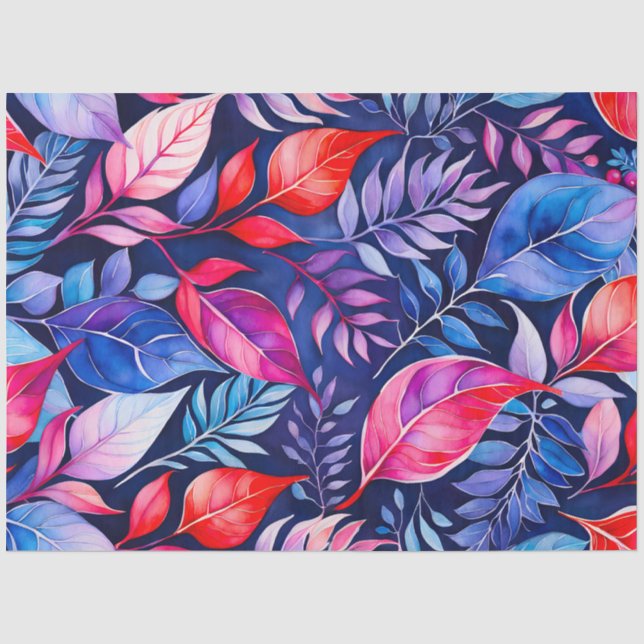 Seda Papel Colorido Tecido de Arte Botânica (Frente )