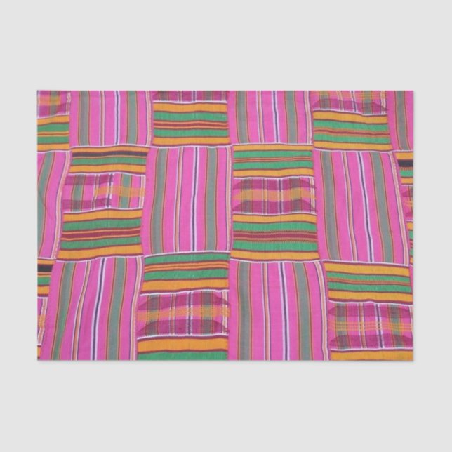 Seda Papel cor-de-rosa de padrão africano (Frente )