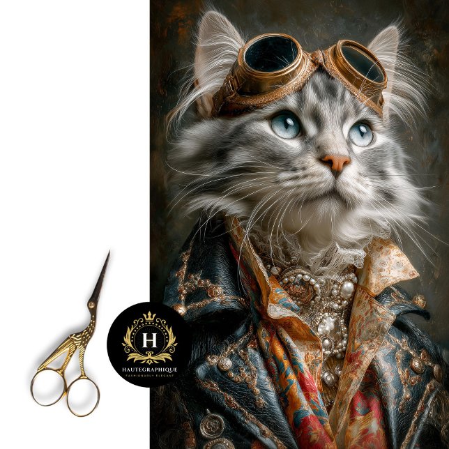 Seda Papel de Artesanato Decoupage Gato Tabby Prateado  (Criador carregado)