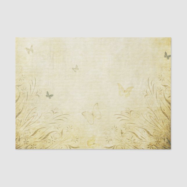 Seda Papel de borboleta Vintage (Frente )