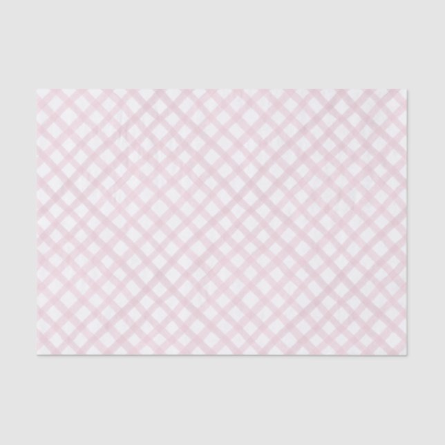 Seda Papel de Chá de fraldas para Garota Rosa Gingham (Frente )