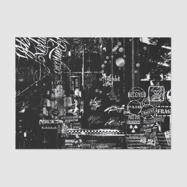 Seda Papel de cor preto e branco (Frente )