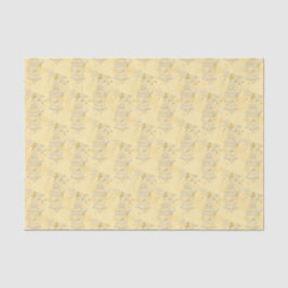 Seda Papel de corações de aves brancas amarelas