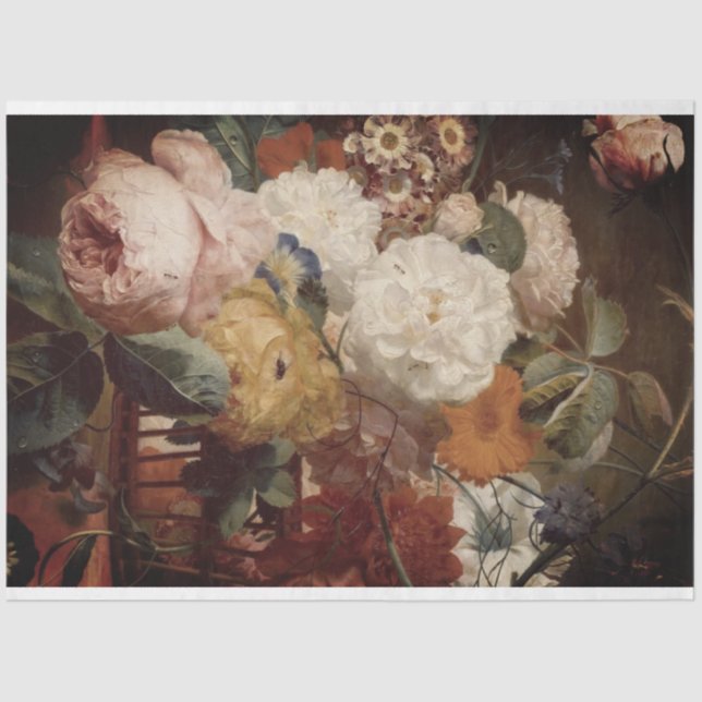 Seda Papel de Decouopagem Floral Estática (Frente )