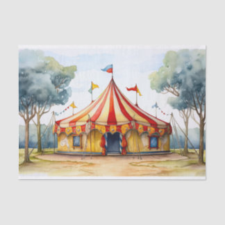 Seda Papel de Decoupage 4 Grande Tent Circus