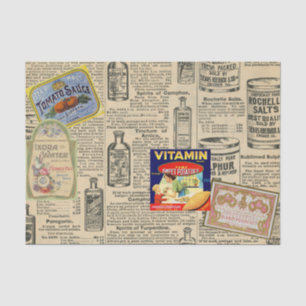 Seda Papel de Decoupage Antigo Anúncios de Catálogo