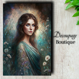 Seda Papel de Decoupage Artístico Jardim Donzela