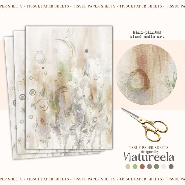 Seda Papel de Decoupage Bege Cinza Abstrato (Criador carregado)