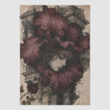 Papel de Decoupage Burgundy Vintage Victorian Fant