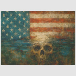 Seda Papel de Decoupage com Bandeira e Caveira na Água 