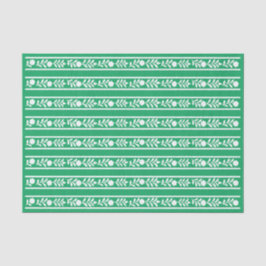 Seda Papel de Decoupage com Relevo de Osso Verde e Bord
