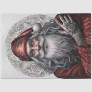 Seda Papel de Decoupage com Retrato Antigo do Papai Noe