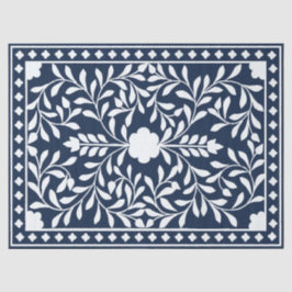 Seda Papel de Decoupage com Revestimento de Osso Azul M