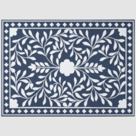 Seda Papel de Decoupage com Revestimento de Osso Azul M