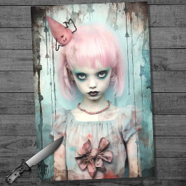 Seda Papel de Decoupage da Spooky Girl 8