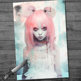 Seda Papel de Decoupage da Spooky Girl 9