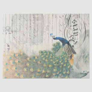 Seda Papel de Decoupage das coisas efêmeras do pavão