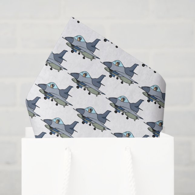 Seda Papel de Decoupage de Avião de Combate, Aeronaves  (Sacola de presentes)