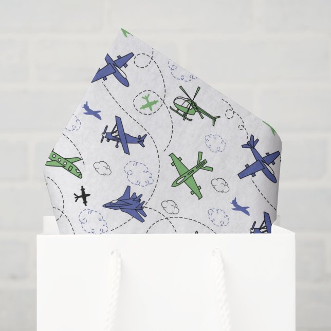 Seda Papel de Decoupage de Avião Helicóptero, Aeronave (Sacola de presentes)