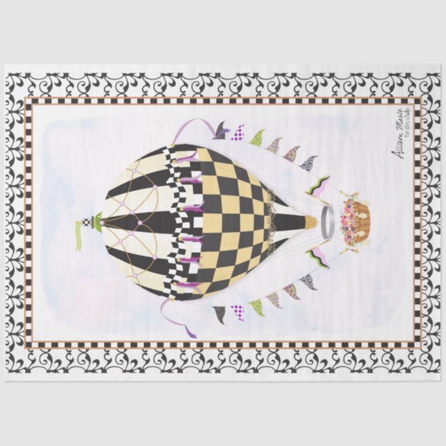 Seda Papel de Decoupage de Balões de Ar Quente (Frente )