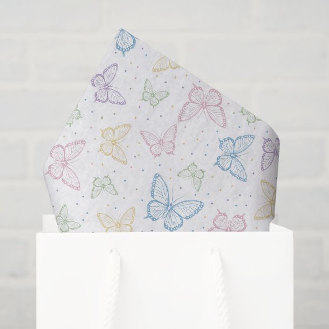 Seda Papel de Decoupage de Borboleta, Tecido de Inseto  (Sacola de presentes)