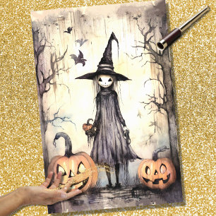 Seda Papel de Decoupage de Bruxa 9 Halloween