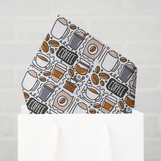 Seda Papel de Decoupage de Café, Café com Leite Espress (Sacola de presentes)