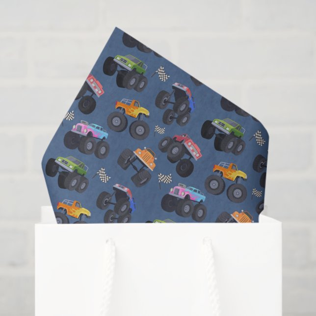 Seda Papel de Decoupage de Caminhão Monstro, Roda Grand (Sacola de presentes)