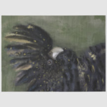 Papel de Decoupage de Cockatoa Preto Australiano 