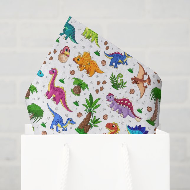 Seda Papel de Decoupage de Dinossauro, Lenço de Anivers (Sacola de presentes)