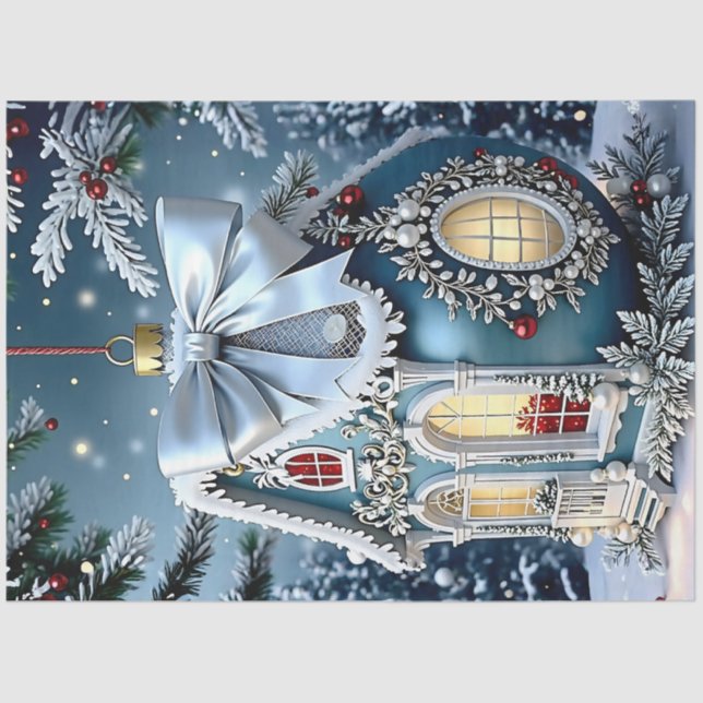 Seda Papel de Decoupage de Enfeite de Natal Vitoriano A (Frente )