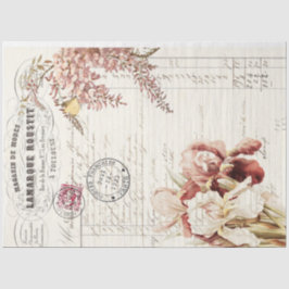 Seda Papel de Decoupage de Ephemera Floral