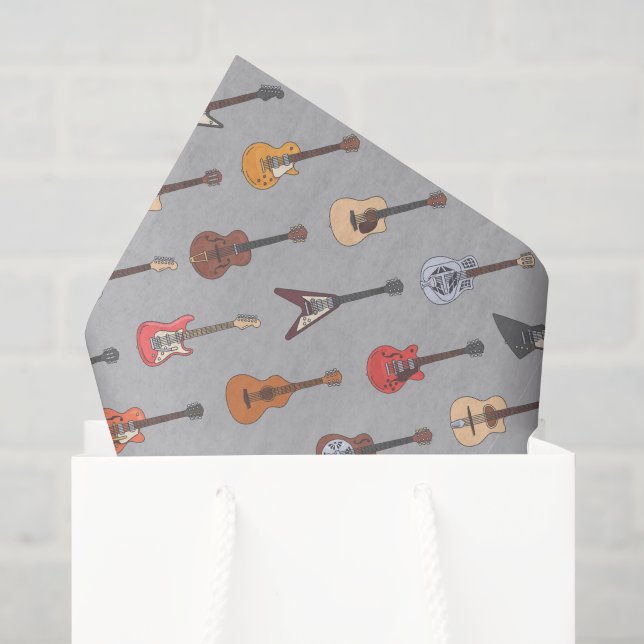 Seda Papel de Decoupage de Guitarra, Lenço de Papel Mus (Sacola de presentes)