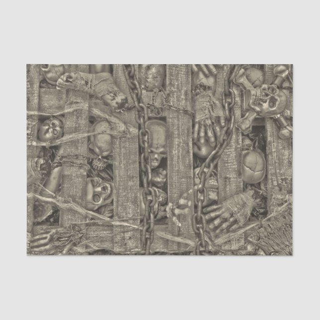 Seda Papel de Decoupage de Halloween em Estilo Gótico A (Frente )