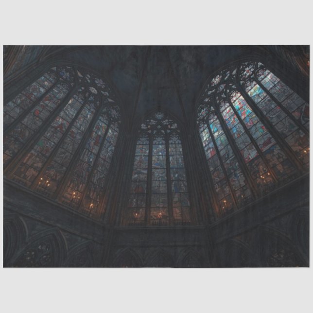 Seda Papel de Decoupage de Janela de Catedral Gótica –  (Frente )