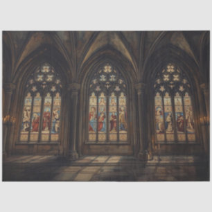 Seda Papel de Decoupage de Janela de Catedral Gótica –