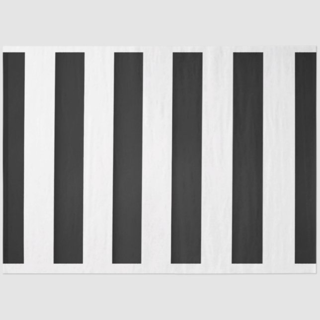 Seda Papel de Decoupage de Listras Pretas e Brancas (Frente )