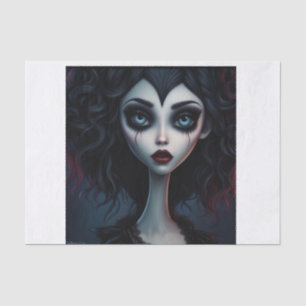 Seda Papel de Decoupage de Menina Gótica de Vamp