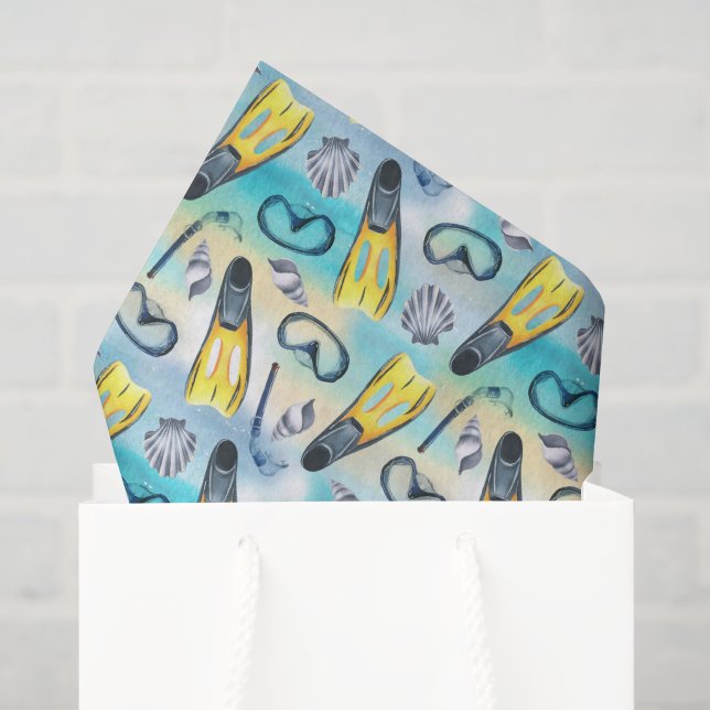 Seda Papel de Decoupage de Mergulho, Snorkeling  (Sacola de presentes)