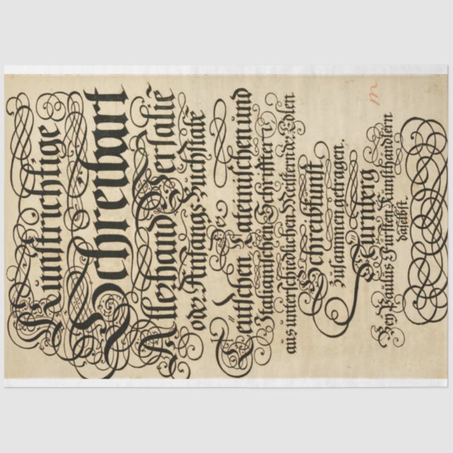 Seda Papel de Decoupage de Móveis de Script (Frente )