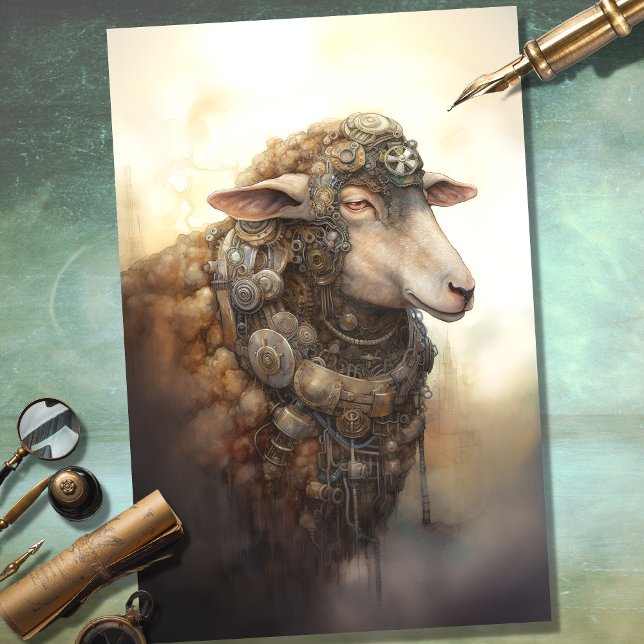 Seda Papel de Decoupage de Ovinos 1 Vapor (Criador carregado)