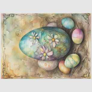 Seda Papel de Decoupage de Pastel de Aquarelas