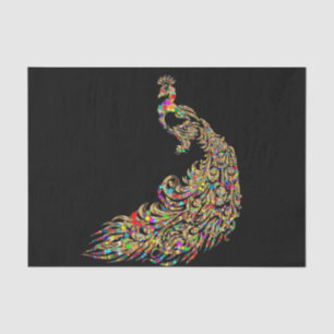 Seda Papel de Decoupage de Peacock Dourado Sparkle